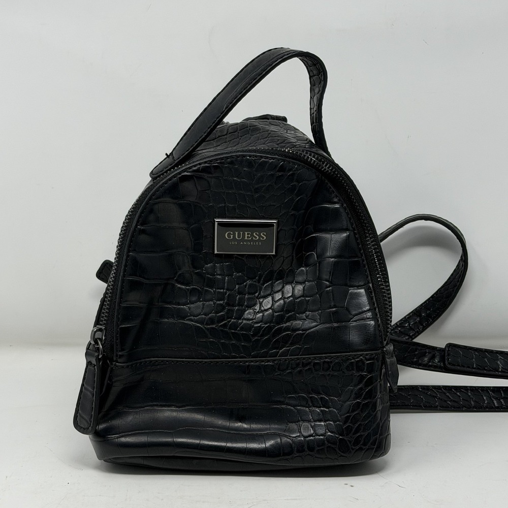 GUESS Newberg Mini Backpack Black Embossed